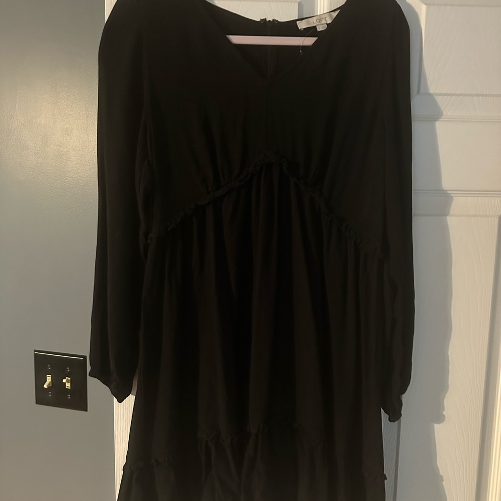 LOFT Black Long Sleeve Dress